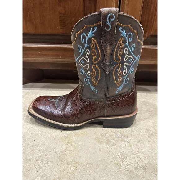 Ariat Brown and Blue Ankle Boots - Picture 5 of 15